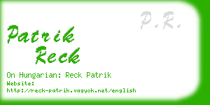 patrik reck business card